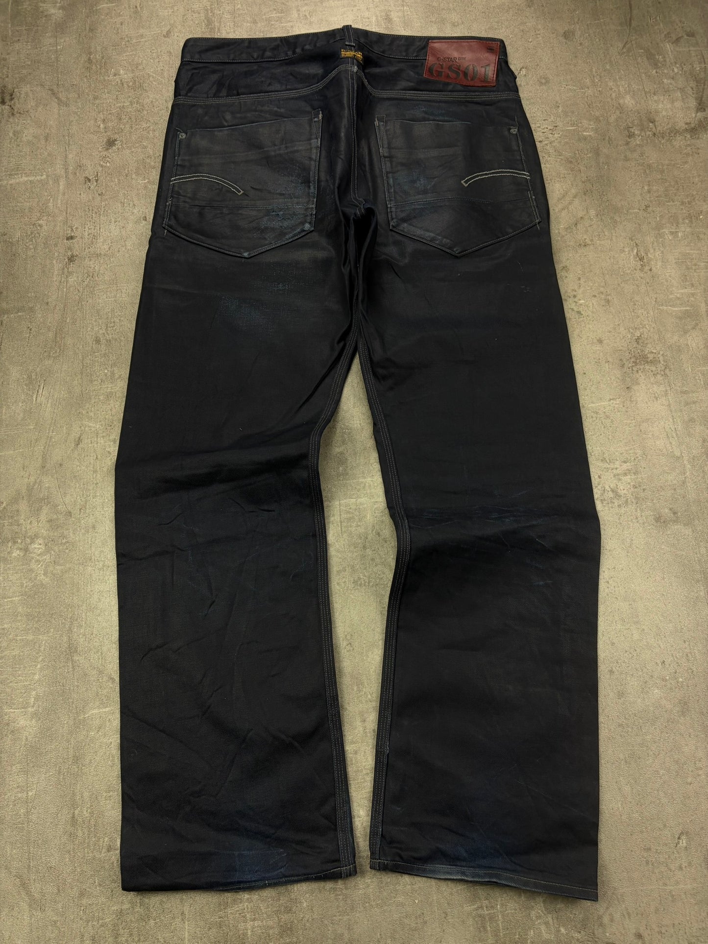 G-Star Waxed Jeans Y2K Flared rare Baggy