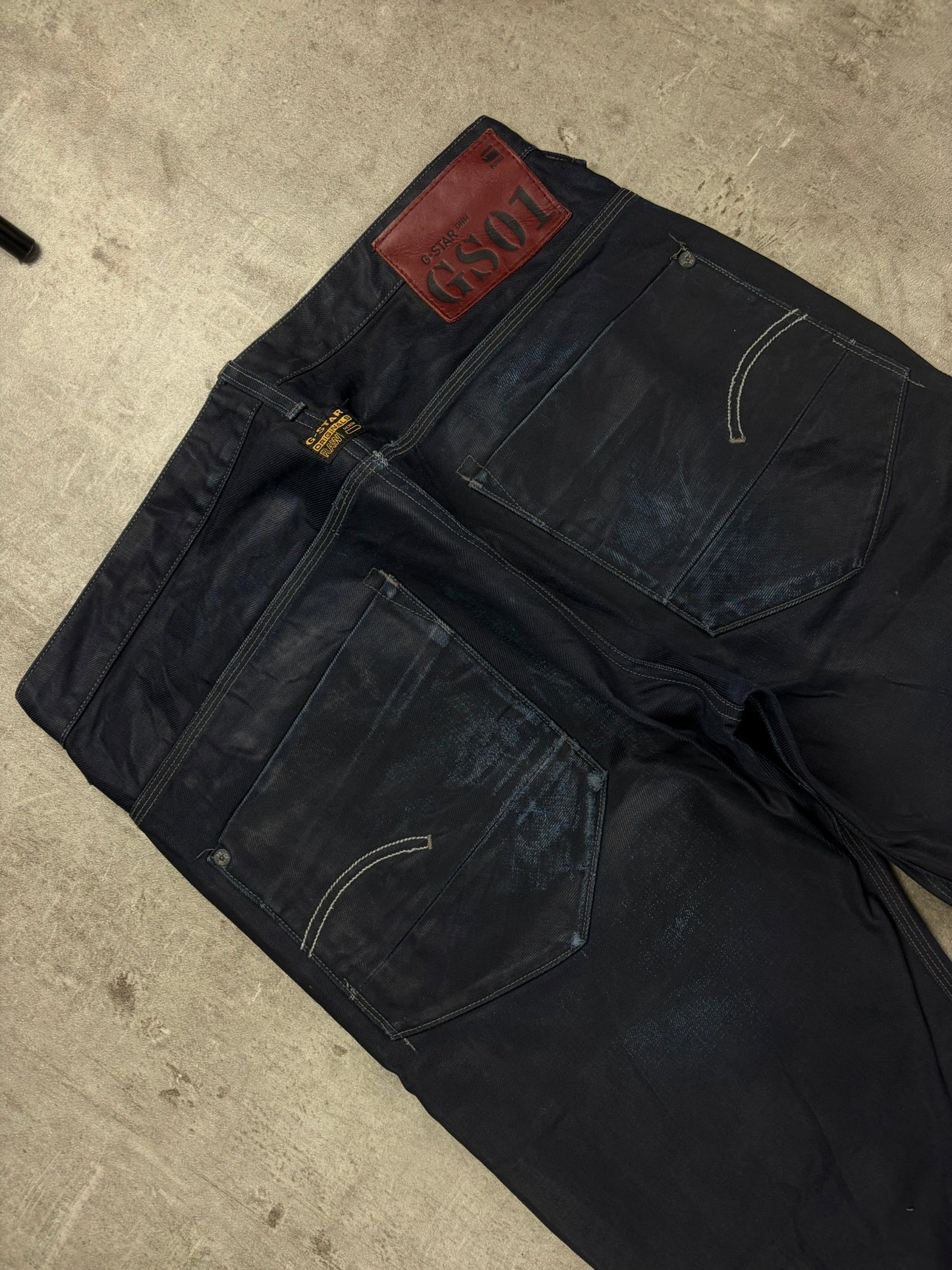 G-Star Waxed Jeans Y2K Flared rare Baggy