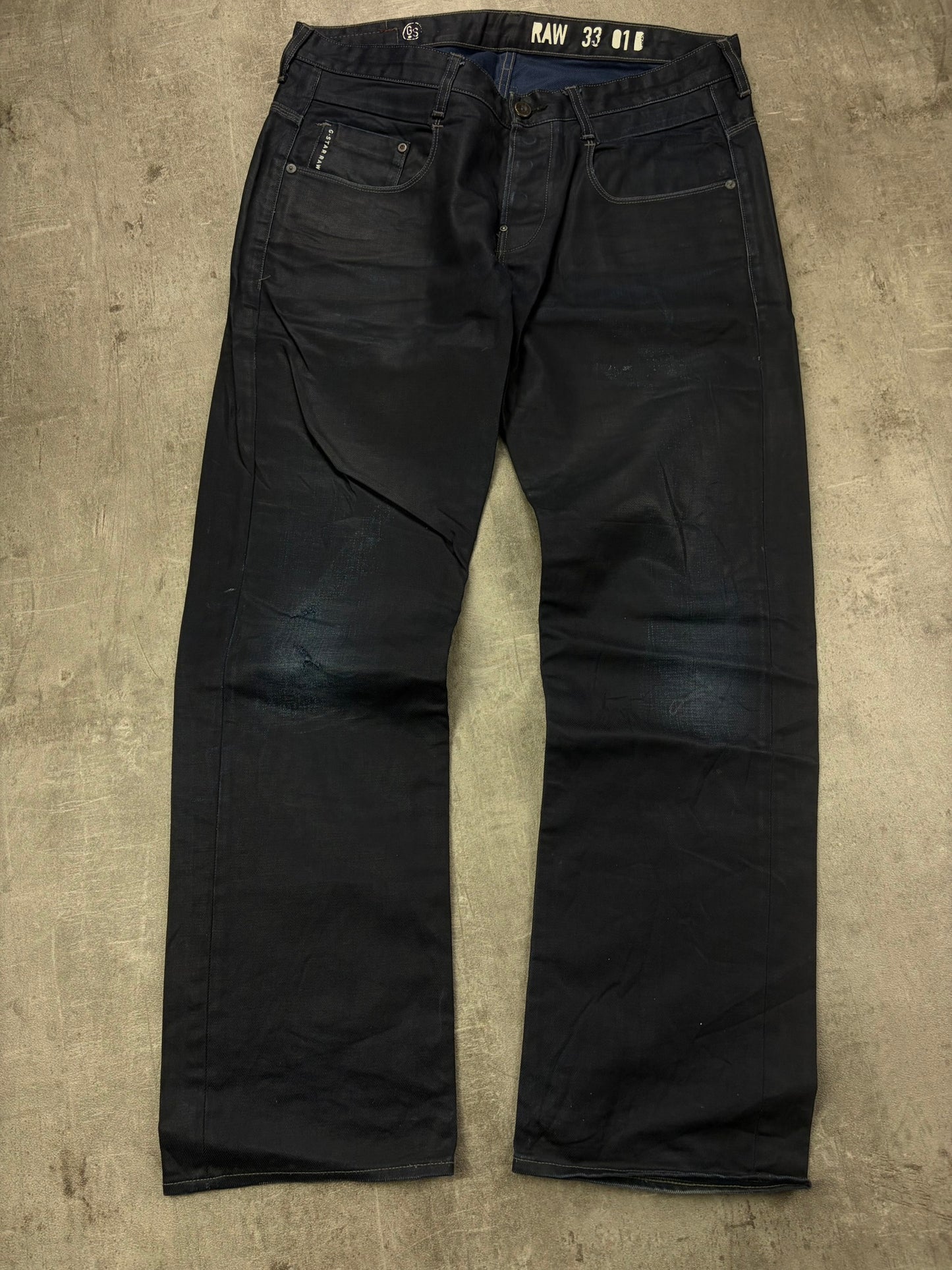 G-Star Waxed Jeans Y2K Flared rare Baggy
