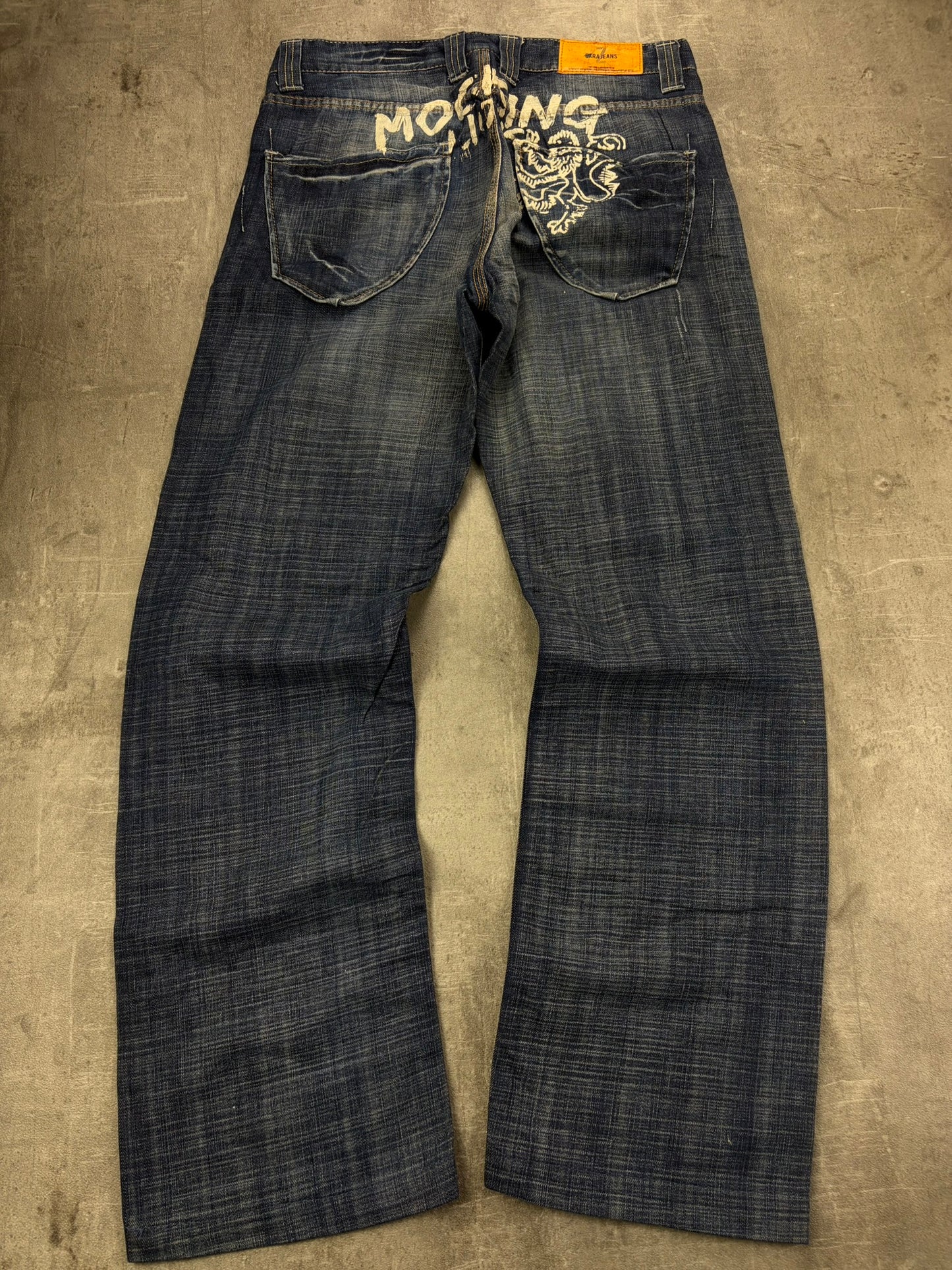 Vintage Rare Backprint Baggy Flared Jeans