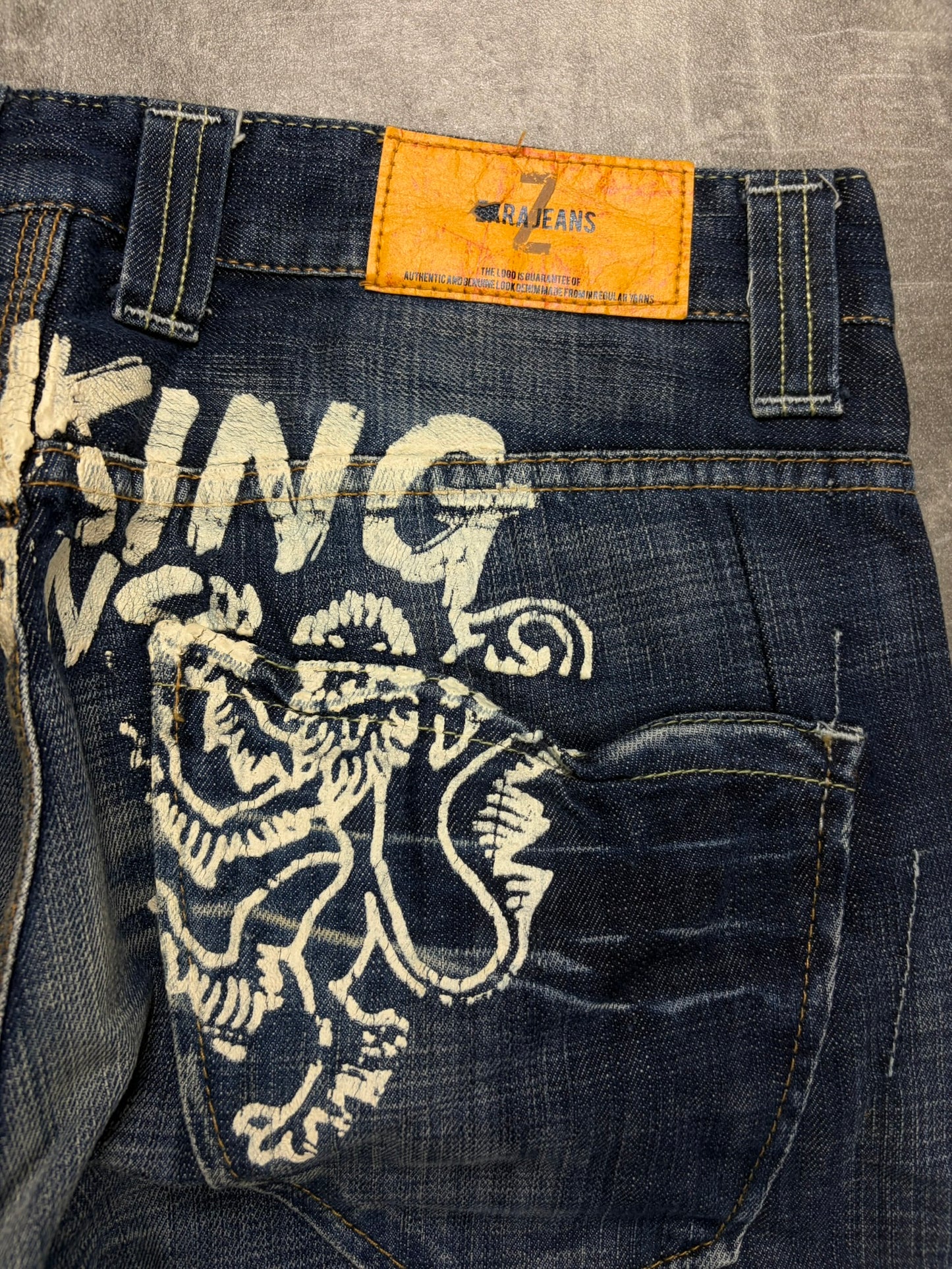 Vintage Rare Backprint Baggy Flared Jeans