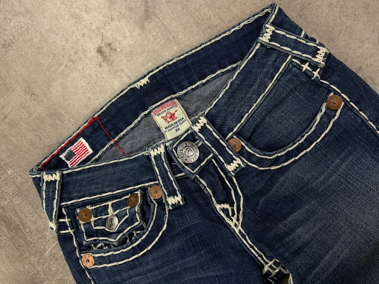 True Religion Jeans Y2K Dicke Nähte Bootcut