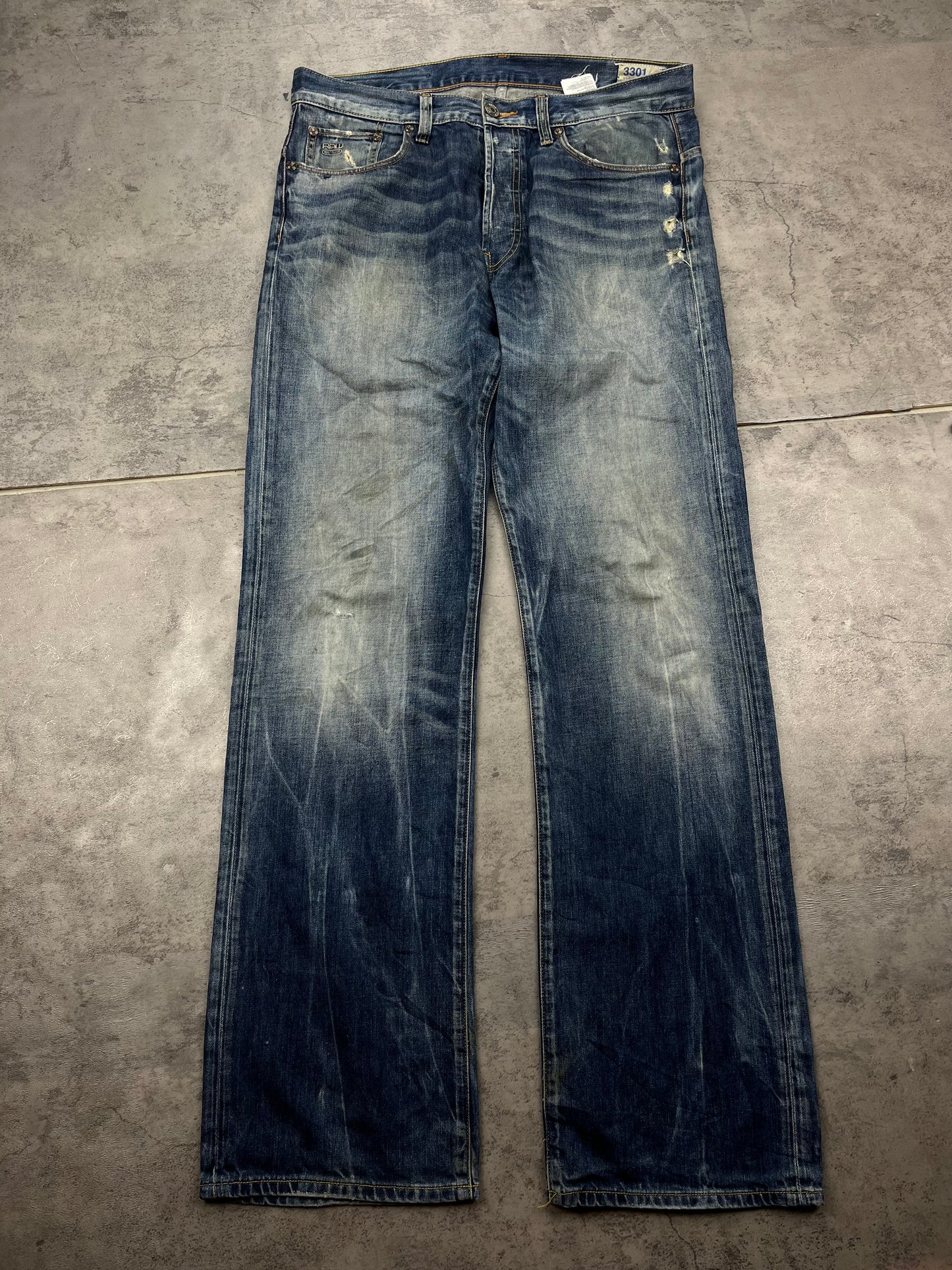 Vintage G-Star Y2k Rare Washed Denim Baggy Jeans Straight